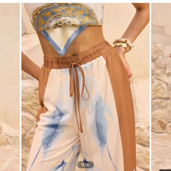 Commense Mid-Rise Floral Print Oversized Pants NWT XS - Picture 4 of 6